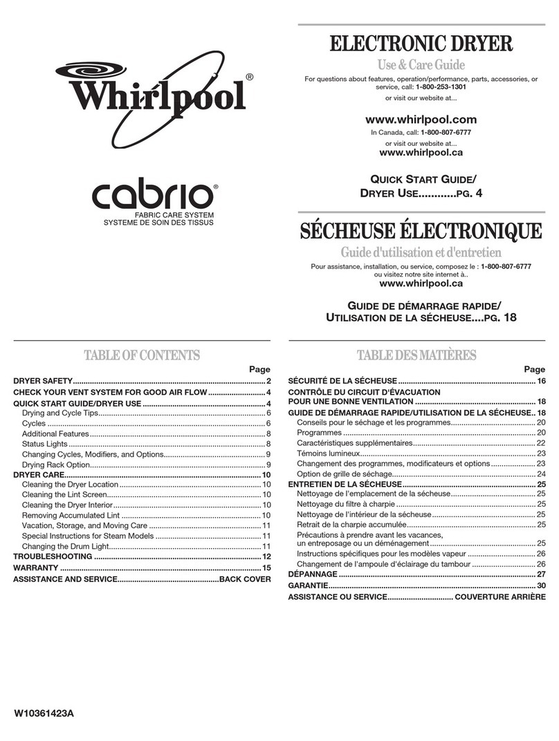 Whirlpool WED7300XW Use and care guide