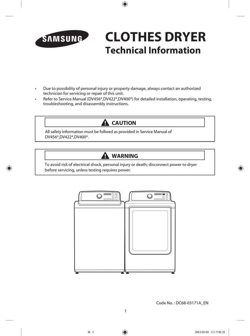Samsung DV400EWHDWR/AA technical information