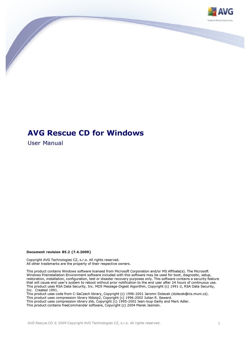 AVG RESCUE CD - FOR WINDOWS V 85.2 user manual AVG RESCUE CD - FOR WINDOWS V 85.2 user manual