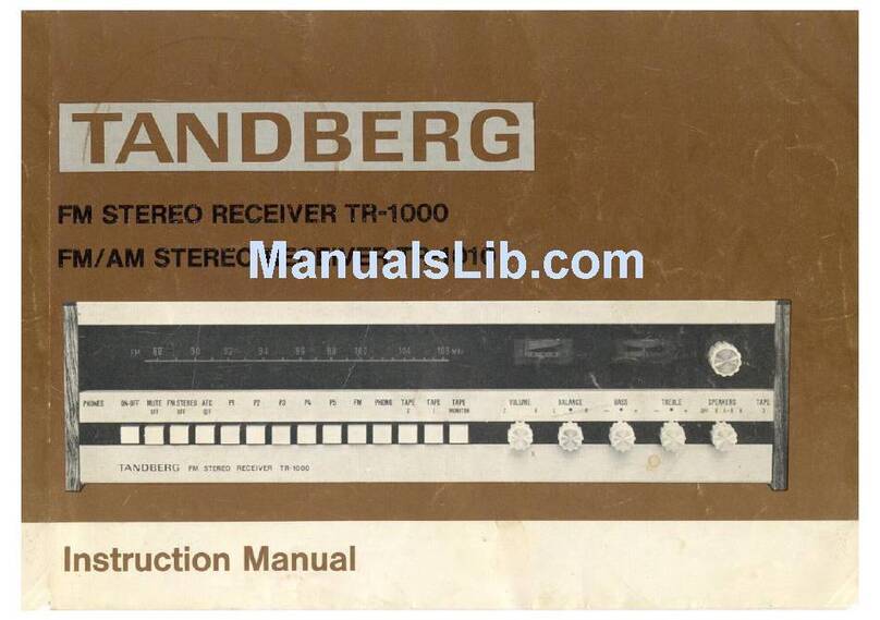 TANDBERG TR-1000 User manual