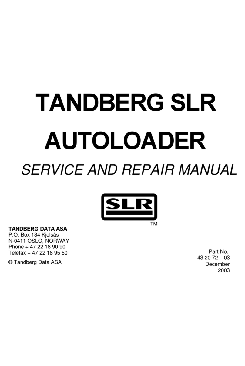 Tandberg Data SLR AUTOLOADER - SERVICE AND Service and repair manual