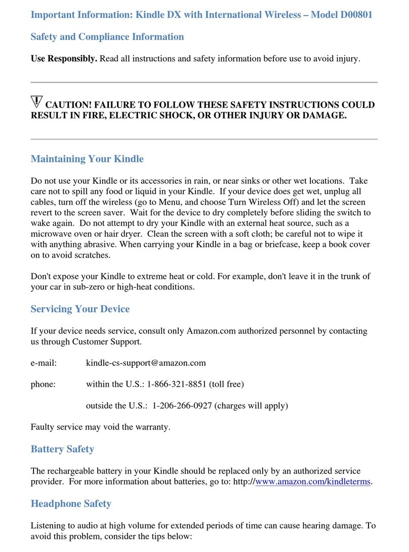 Amazon KINDLE DX Technical manual Amazon KINDLE DX Technical manual