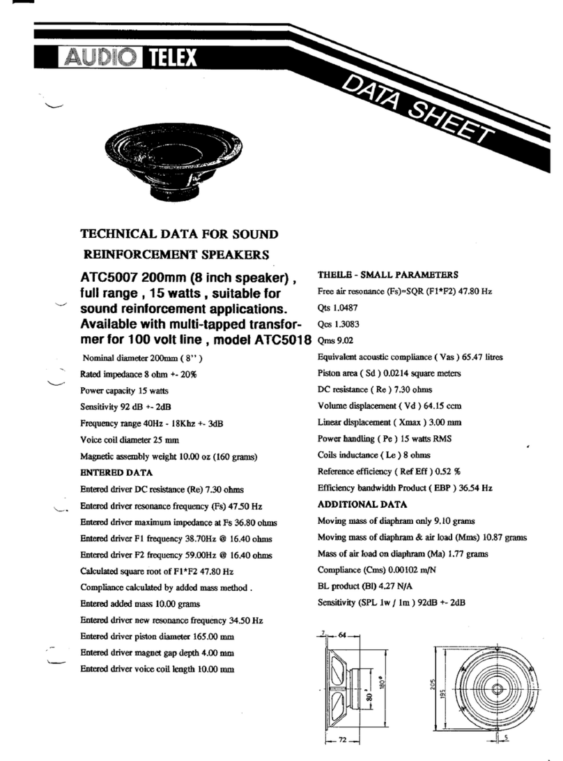 AUDIO TELEX ATC5007 datasheet