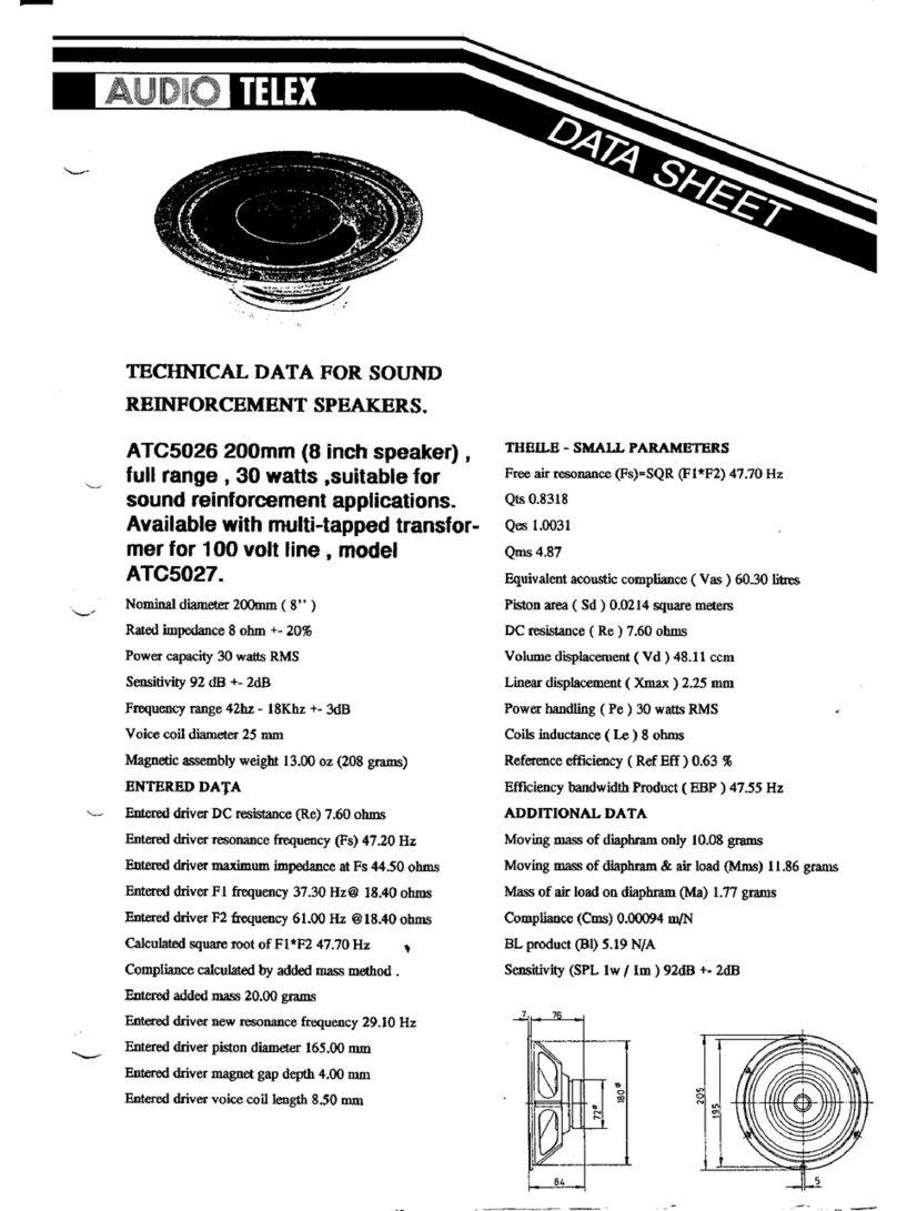 AUDIO TELEX ATC5026 datasheet