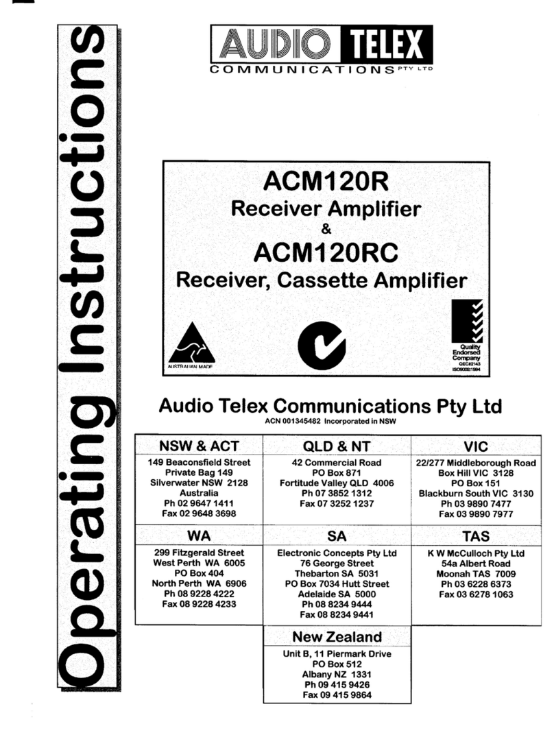 AUDIO TELEX ACM120R operating instructions