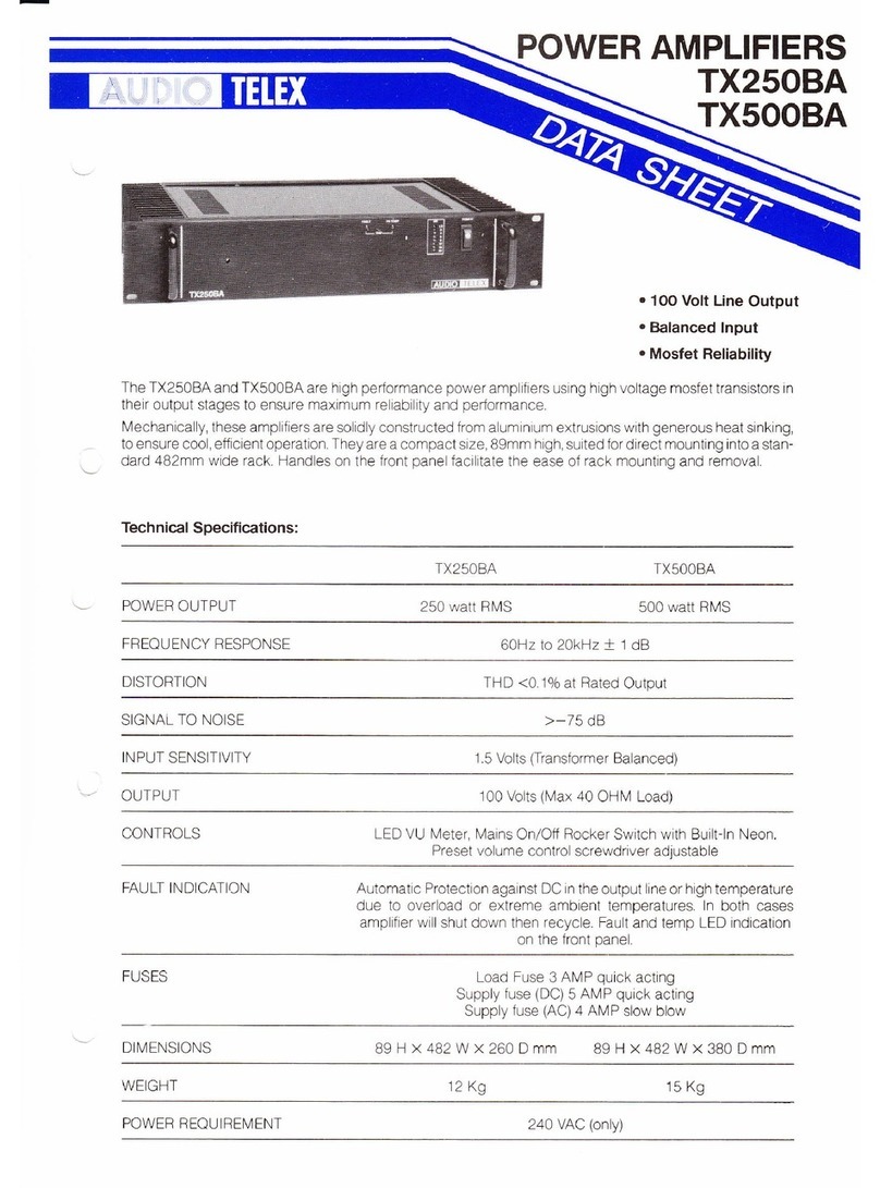 AUDIO TELEX TX250BA User manual AUDIO TELEX TX250BA User manual