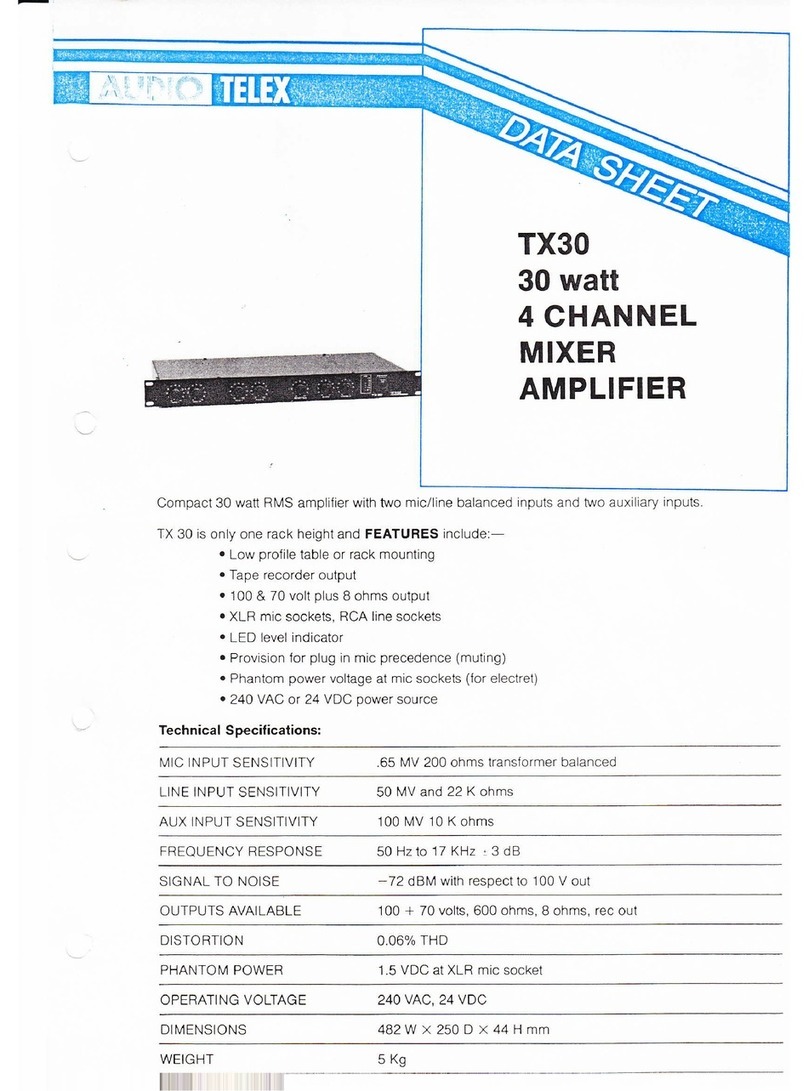 AUDIO TELEX TX30 datasheet