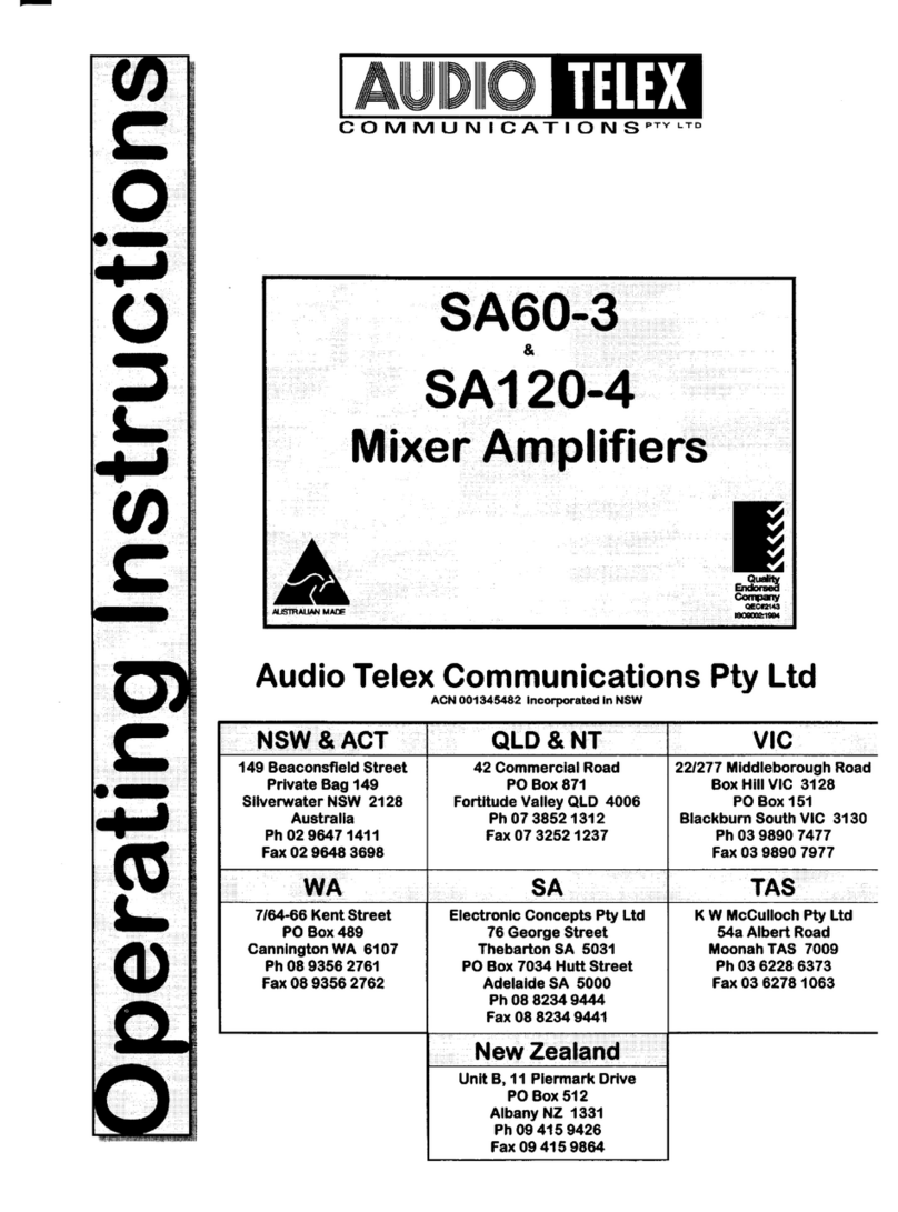 AUDIO TELEX SA120-4 User manual