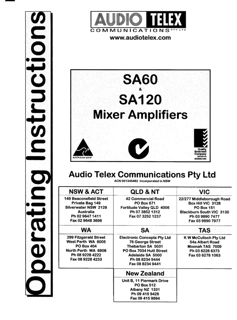 AUDIO TELEX SA120 User manual