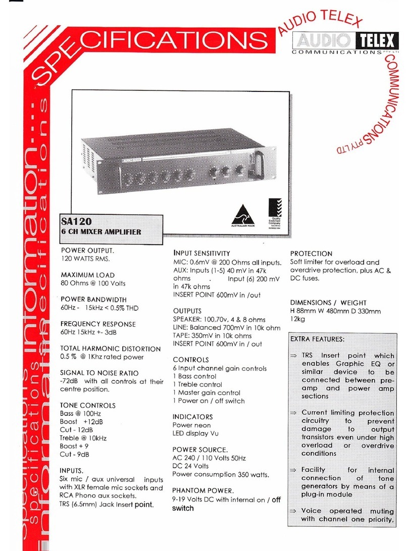 AUDIO TELEX SA120 User manual