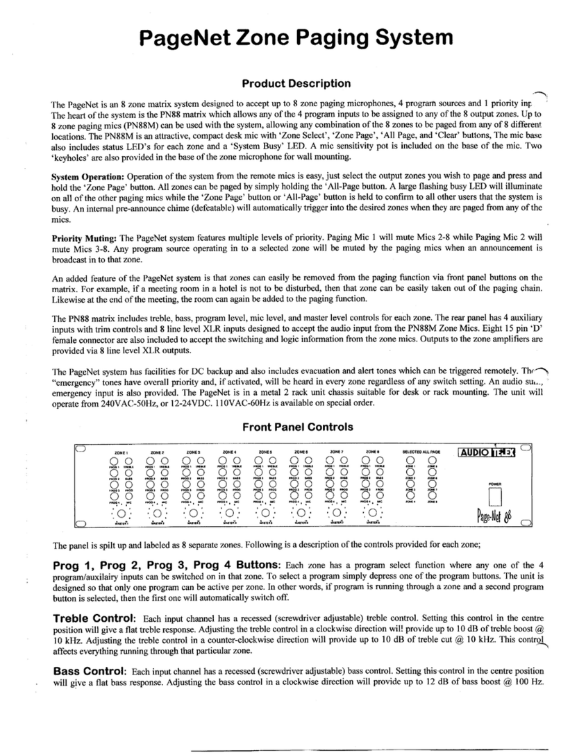 AUDIO TELEX PAGENET88 manual