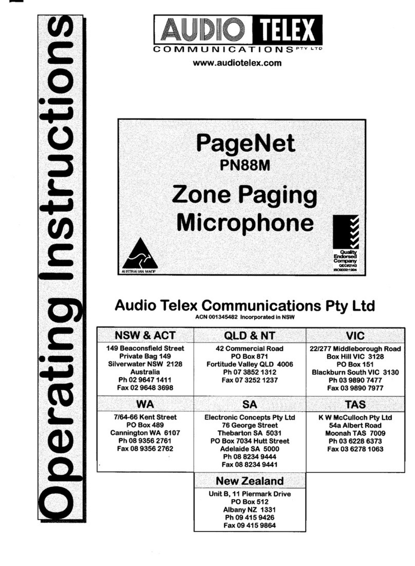 AUDIO TELEX PAGENET manual