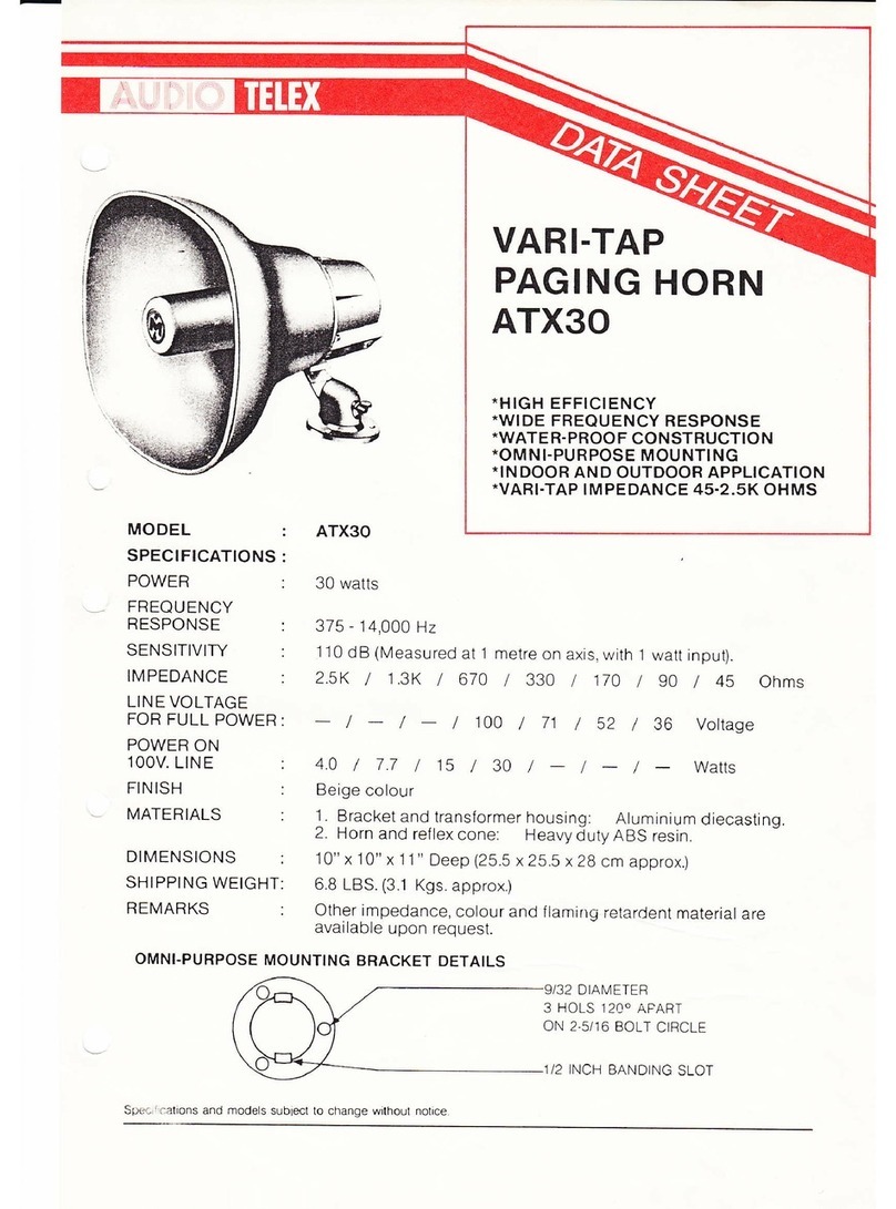 AUDIO TELEX ATX30 datasheet