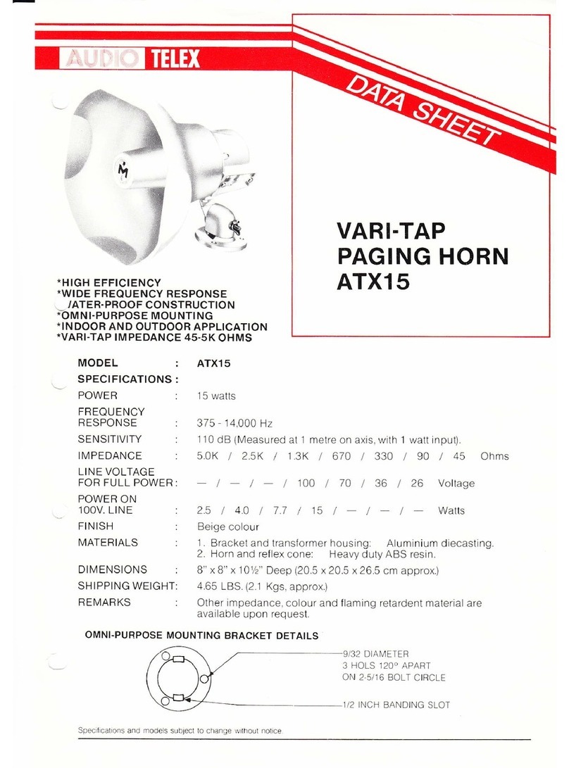 AUDIO TELEX ATX15 datasheet