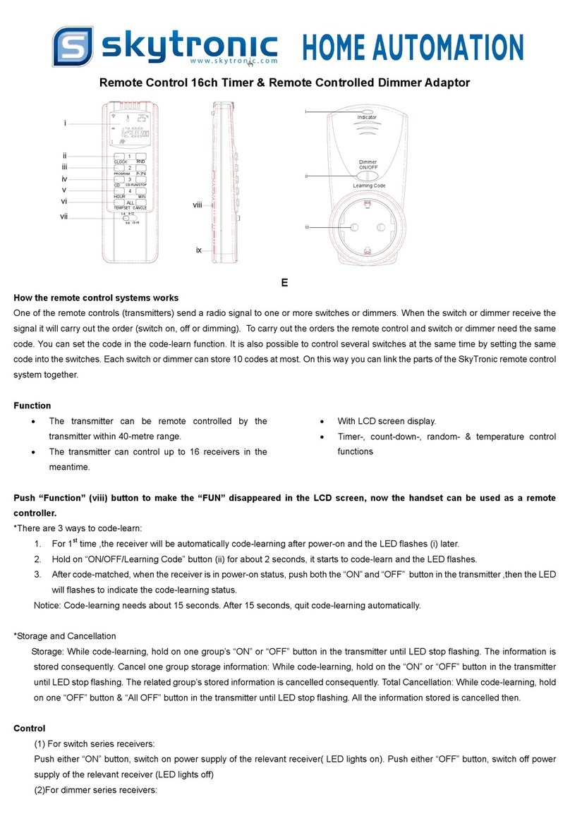 SKYTRONIC REMOTE CONTROL 16CH TIMER manual