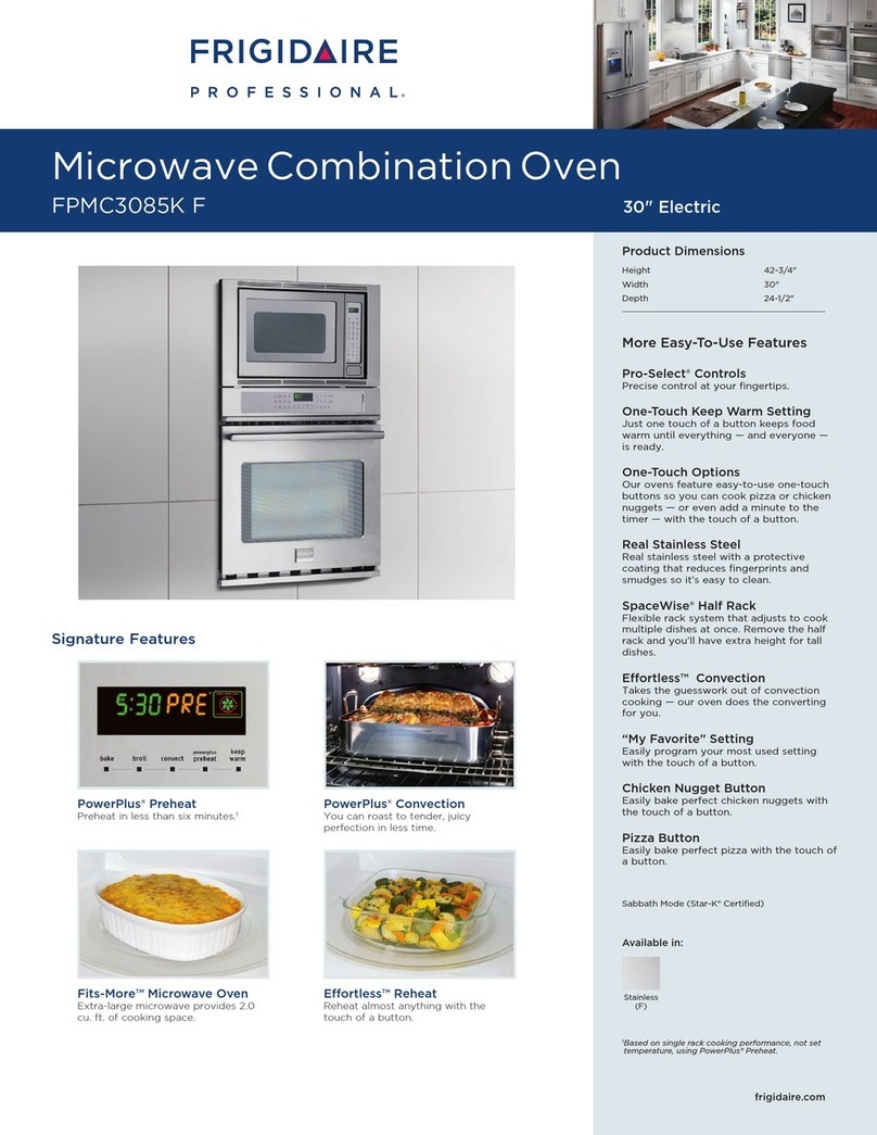 Frigidaire FPMC3085KF - Microwave Oven Combination Specifications