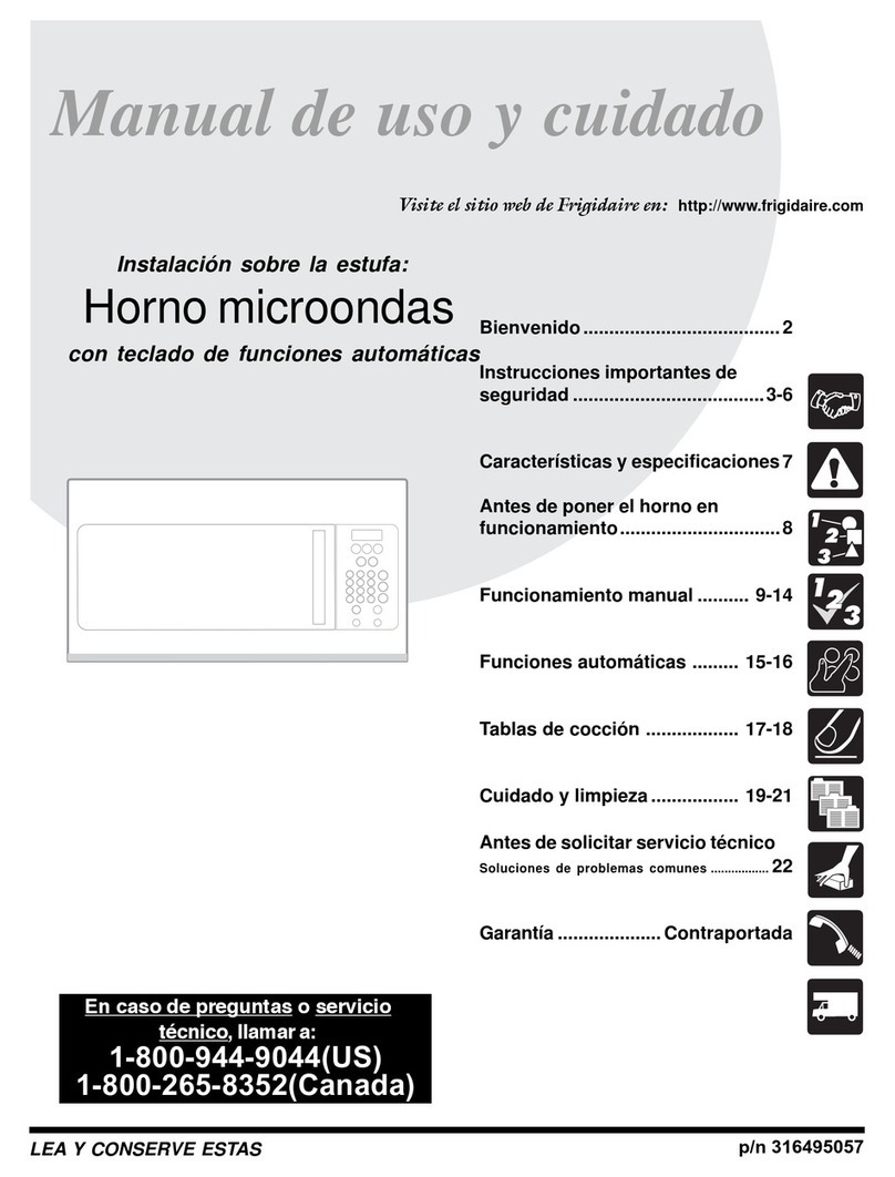 Frigidaire FMV152KB - 1.5 Cu Ft Microwave User manual