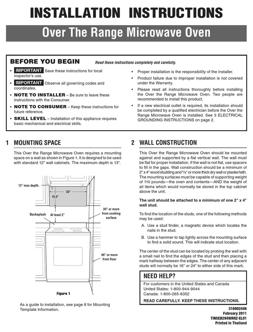 Frigidaire FGMV205KB installation instructions