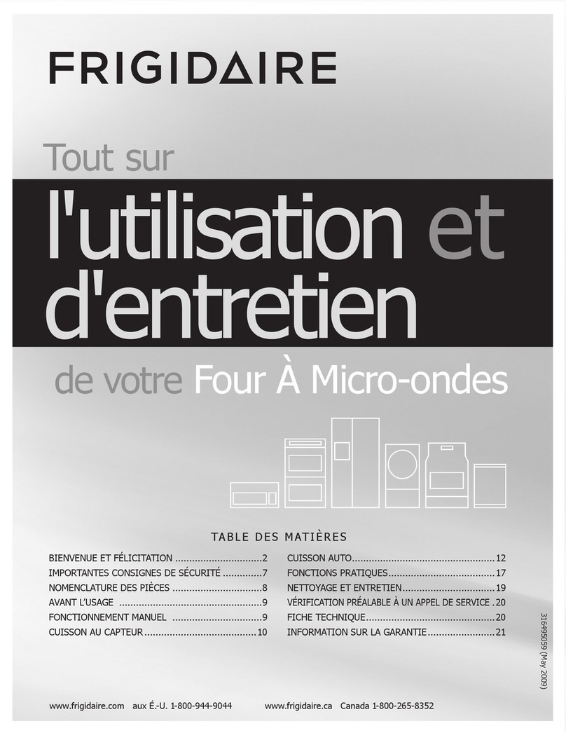 Frigidaire FGMO205KB - Gallery 2.0 cu. Ft. Microwave l'utilisation et d'entretien