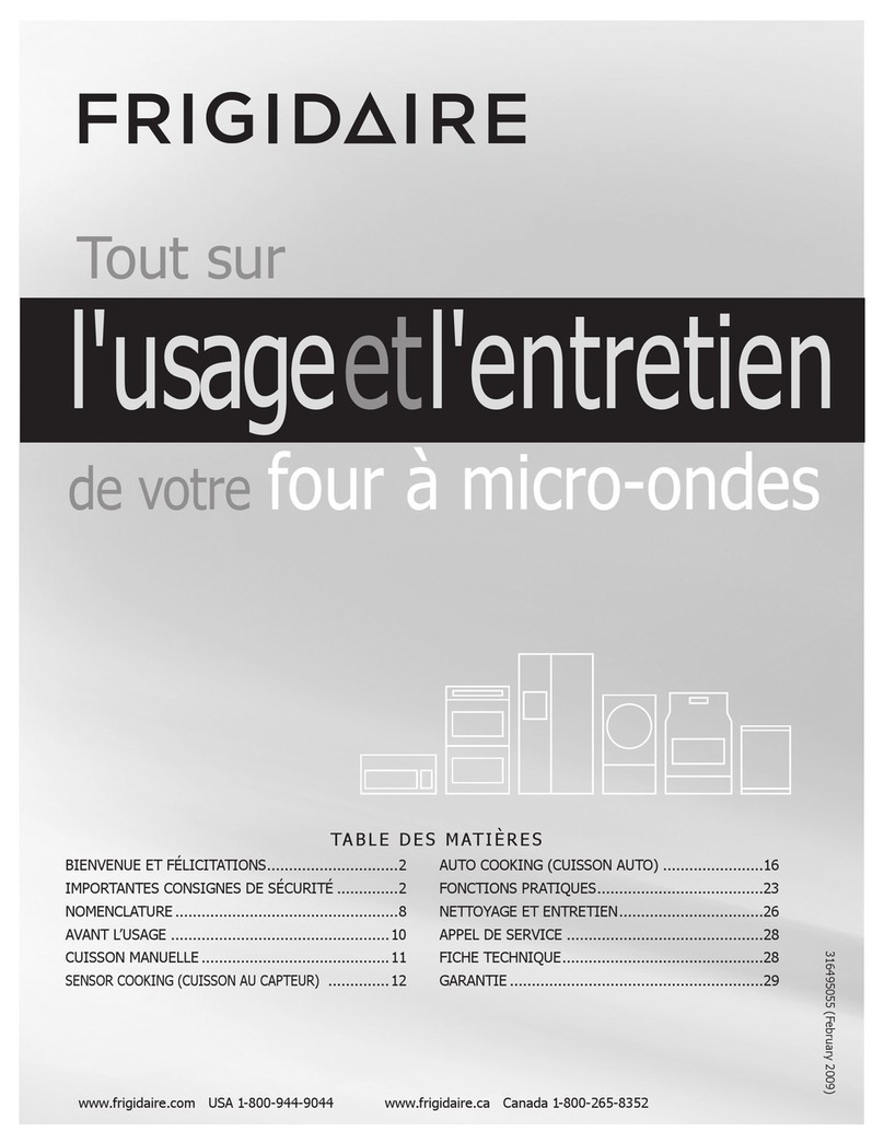 Frigidaire FGMV185KB - Gallery 1.8 cu. Ft. Microwave l'usage et l'entretien