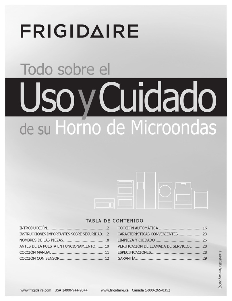 Frigidaire FGMV185KB - Gallery 1.8 cu. Ft. Microwave User manual