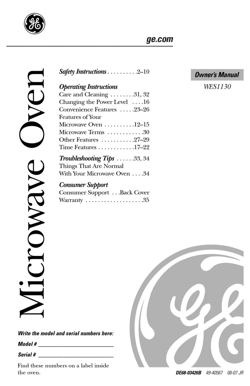 GE WES1130DMBB - 1.1 Cu. Ft. Countertop Microwave... User manual GE WES1130DMBB - 1.1 Cu. Ft. Countertop Microwave... User manual