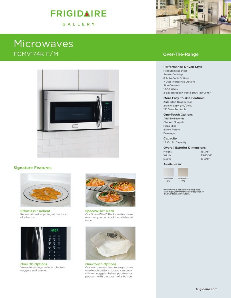 Frigidaire FGMV174KF - Gallery 1.7 cu. Ft. Microwave Specifications