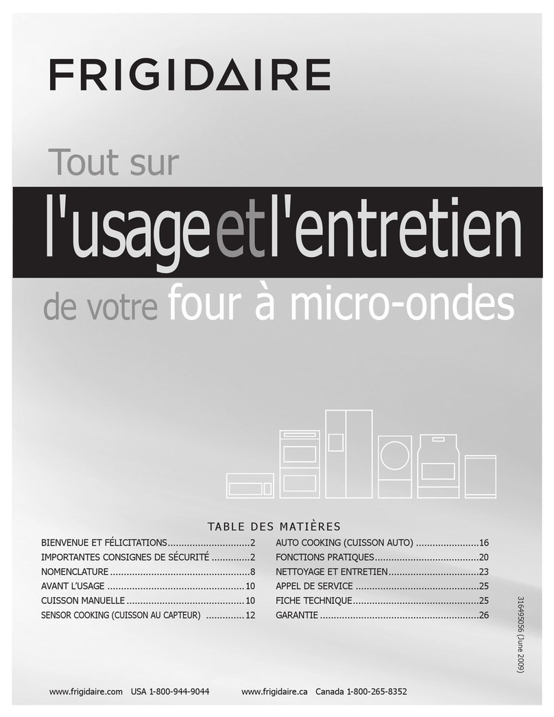 Frigidaire FGMV173KQ - Gallery Series Microwave l'usage et l'entretien