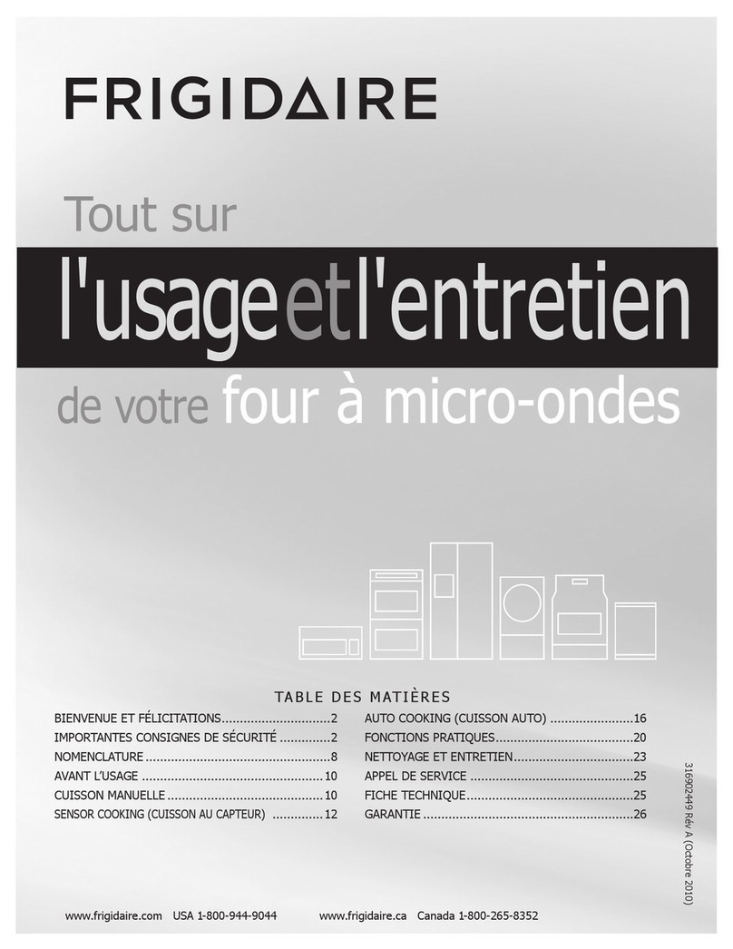 Frigidaire FGMV173KB - Gallery Series Microwave l'usage et l'entretien