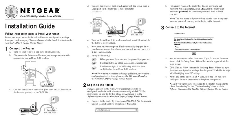 NETGEAR WGR614v1 - 54 Mbps Wireless Router User manual NETGEAR WGR614v1 - 54 Mbps Wireless Router User manual
