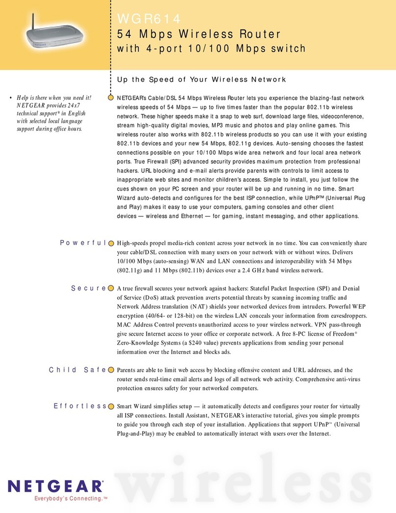 NETGEAR WGR614v1 - 54 Mbps Wireless Router Specifications