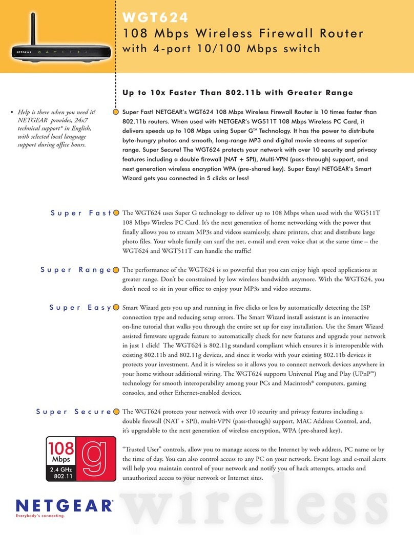 NETGEAR WGT624v2 - 108 Mbps Wireless Firewall Router Specifications