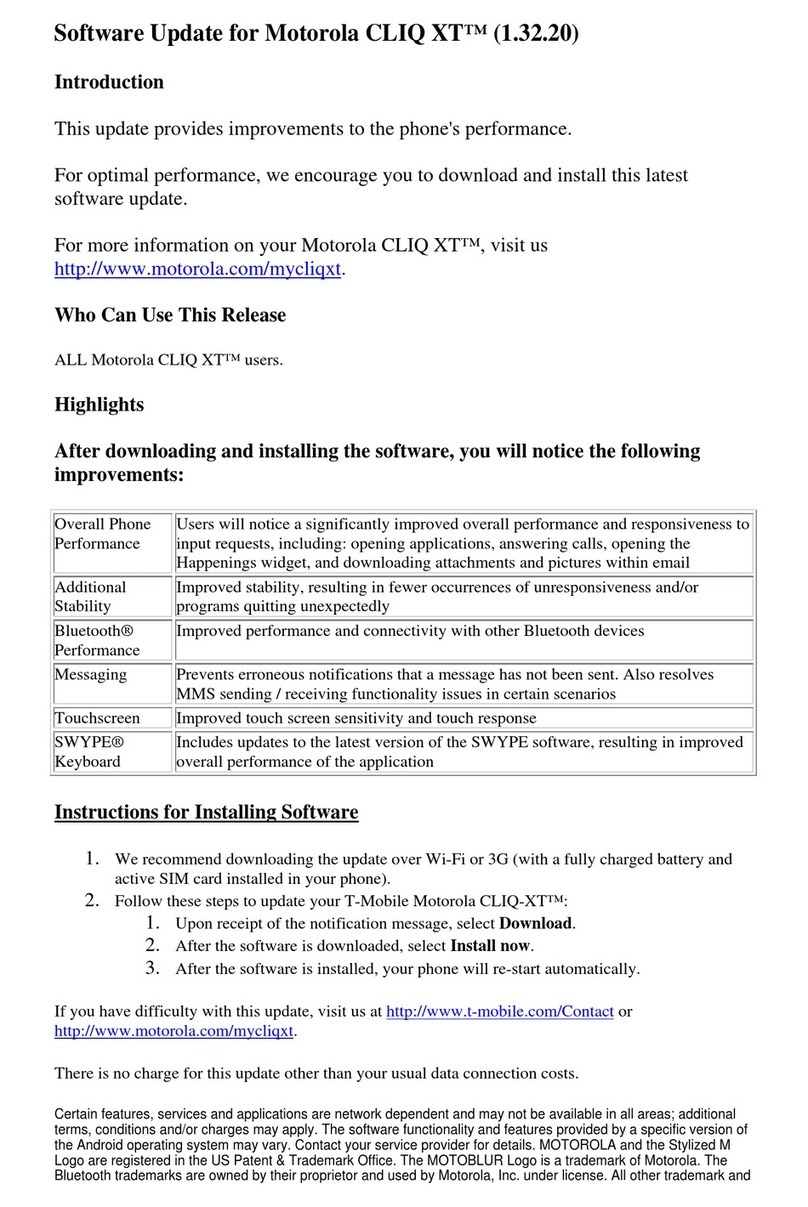 Motorola CLIQ XT Technical manual