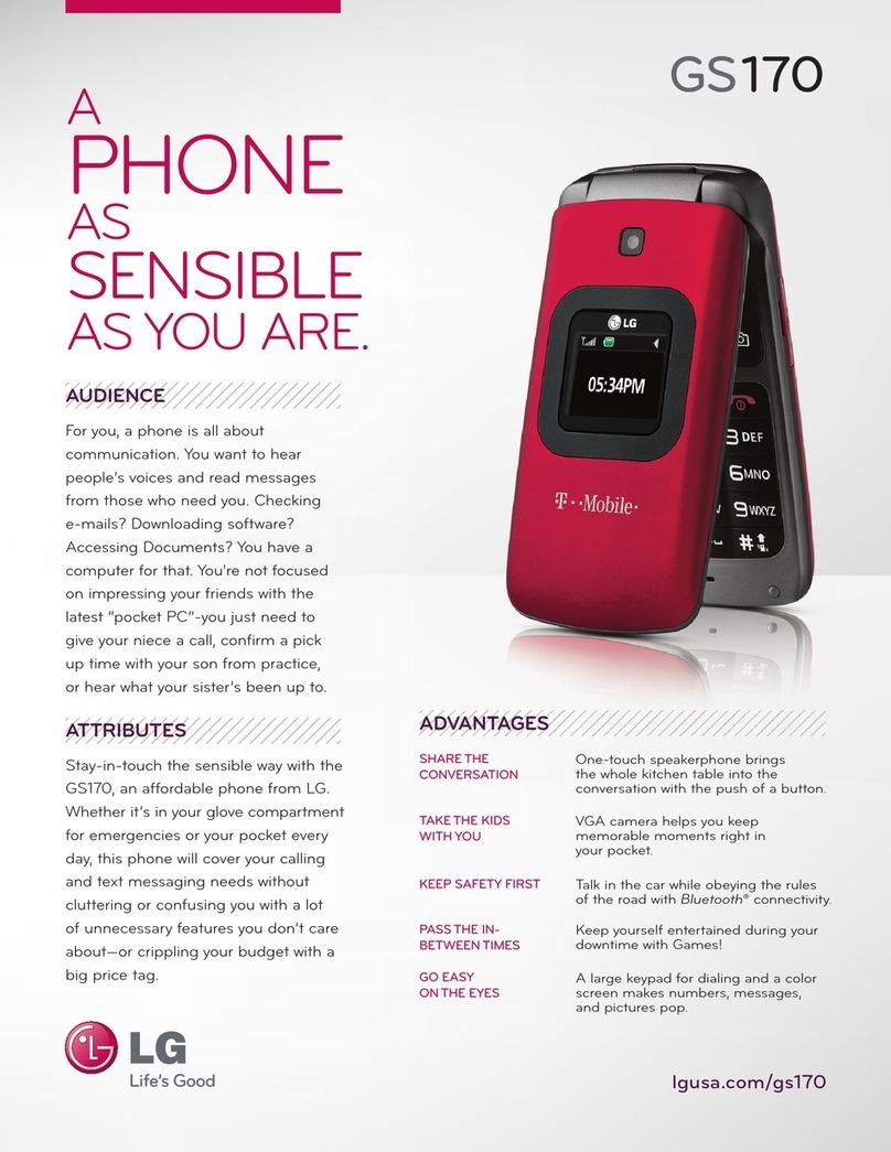 LG GS170 Specification sheet