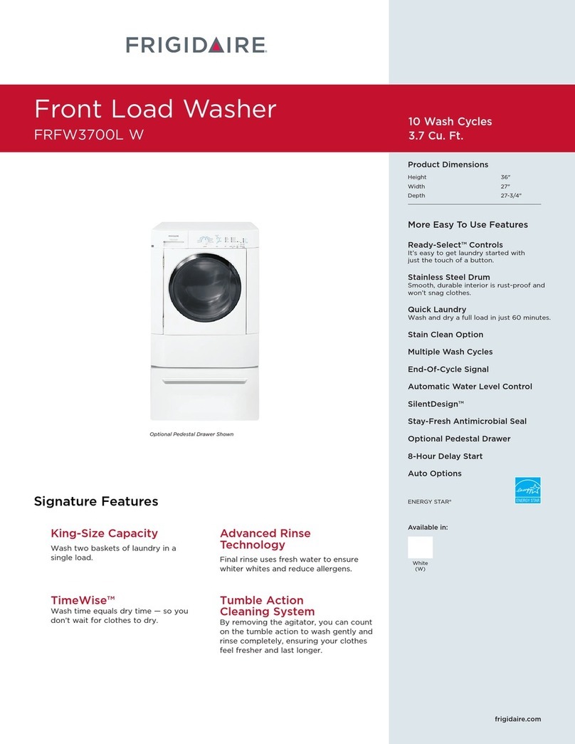 Frigidaire FRFW3700LW Specifications