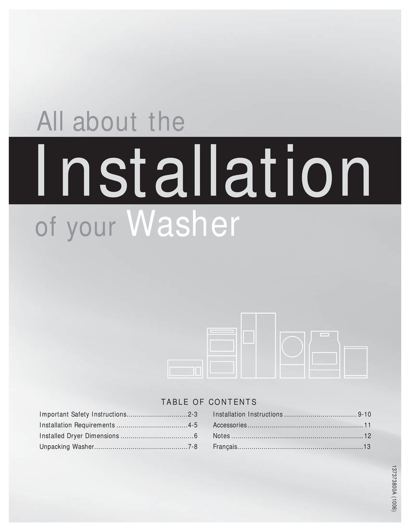 Frigidaire FRFW3700LW installation instructions