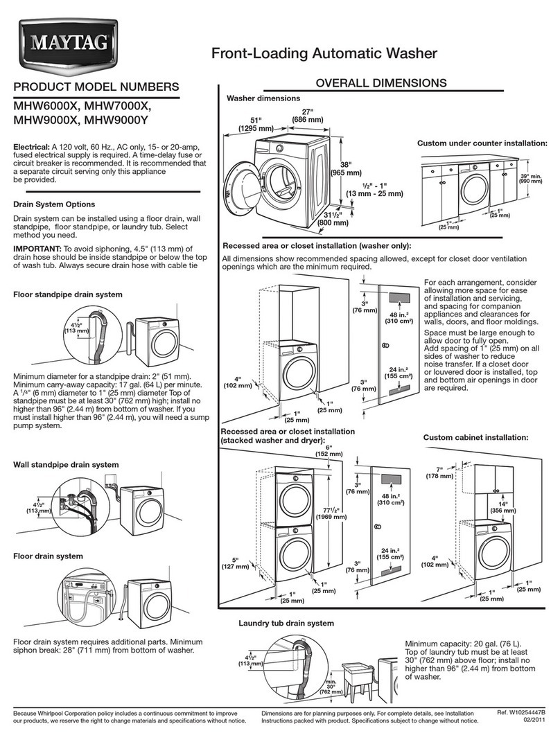 Maytag MHW6000X Series Parts list manual