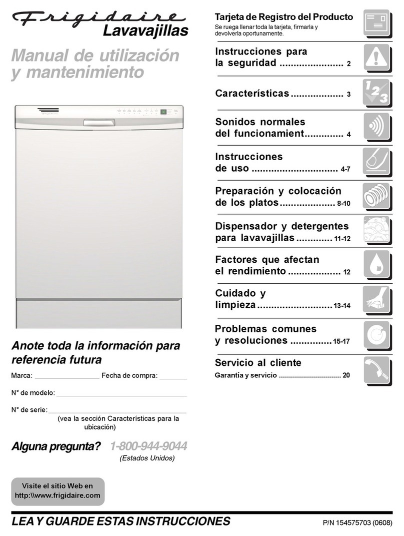 Frigidaire FDB2410HIB - Full Console Dishwasher Instruction Manual Frigidaire FDB2410HIB - Full Console Dishwasher Instruction Manual