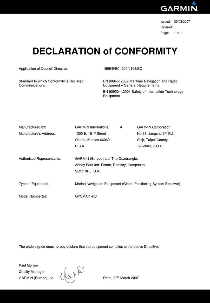 Garmin GPSMAP 420 Declaration of conformity
