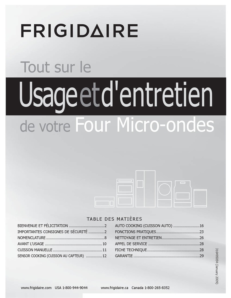 Frigidaire FGBM185KB - Microwave Service manual