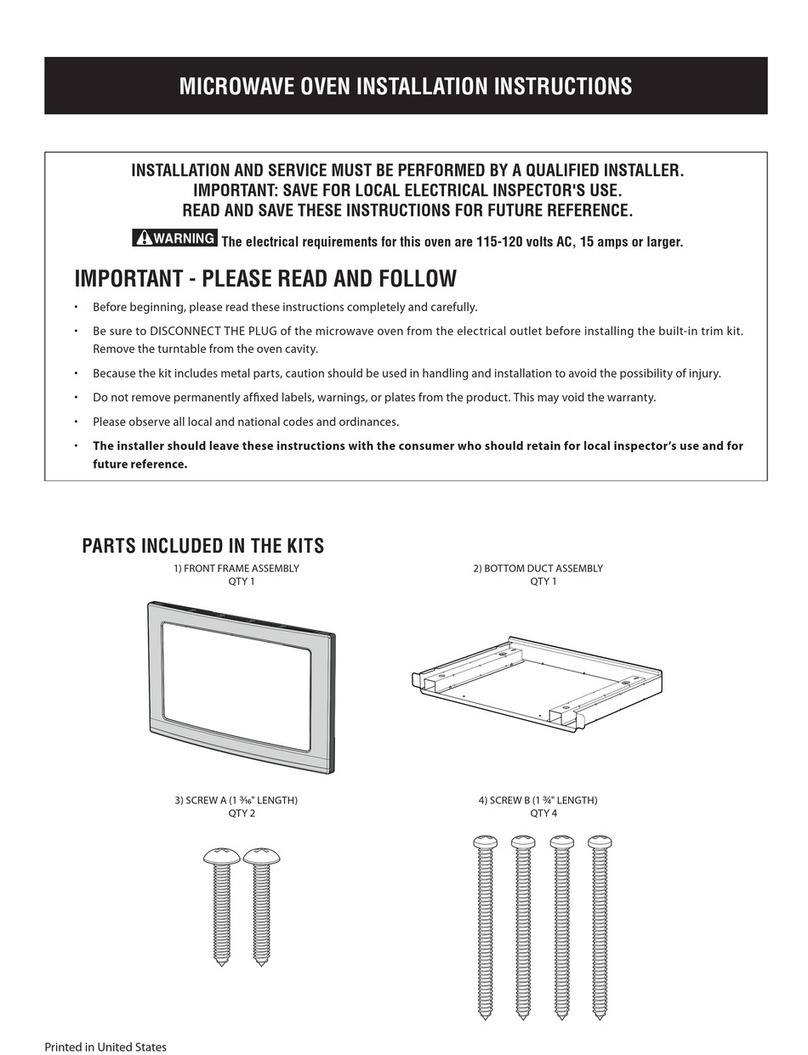 Electrolux EI30MO45GS - 30" Microwave installation instructions
