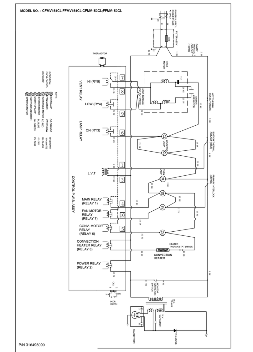 Frigidaire FFMV152CLB Wiring diagram