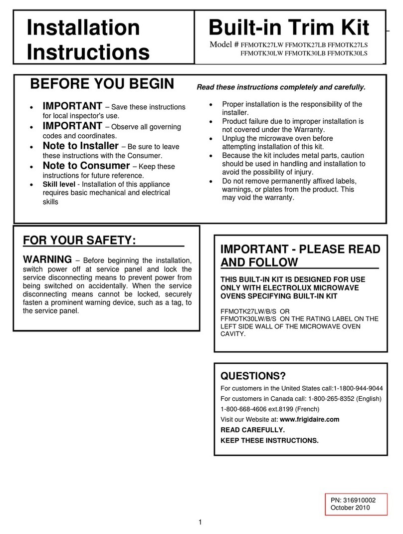Frigidaire FFMO1611LB User manual