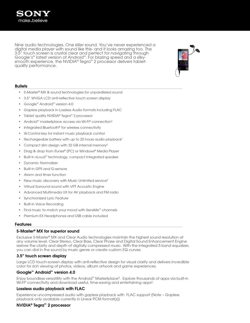Sony Walkman NWZ-F806 User manual