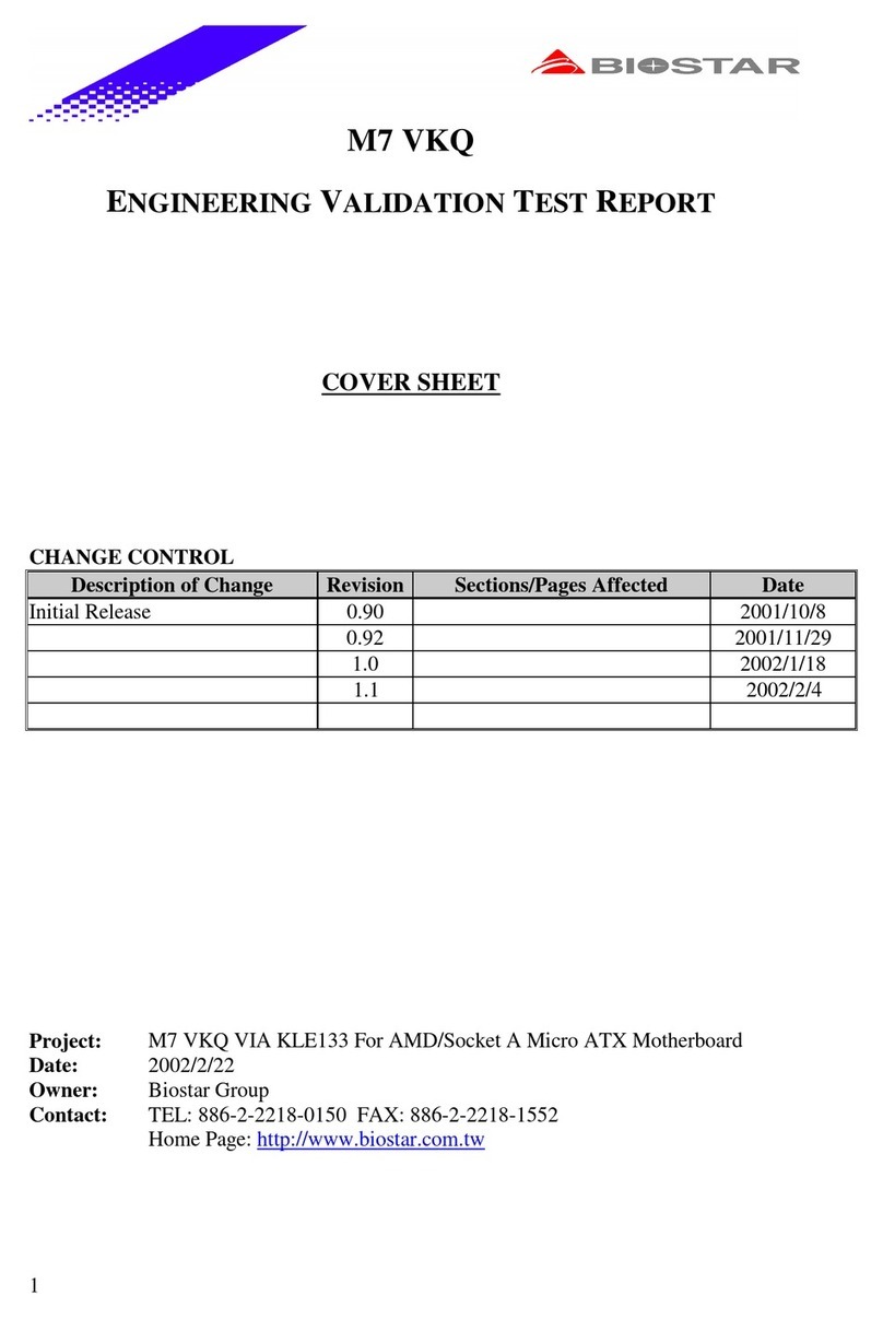 Biostar M7 VKQ Engineering validation test report