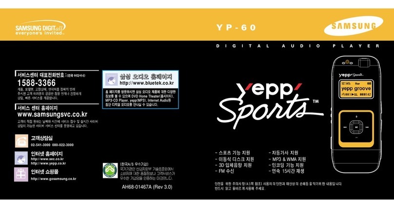 Samsung YP-60V - YEPP Sports 256 MB Digital Player User manual