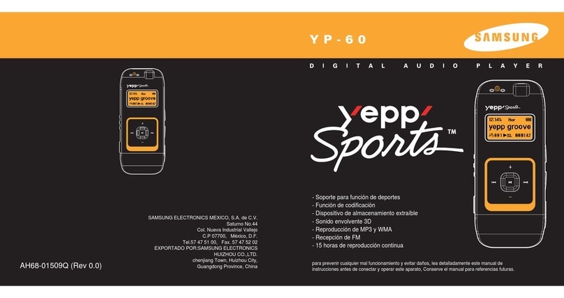 Samsung YP-60V - YEPP Sports 256 MB Digital Player User manual