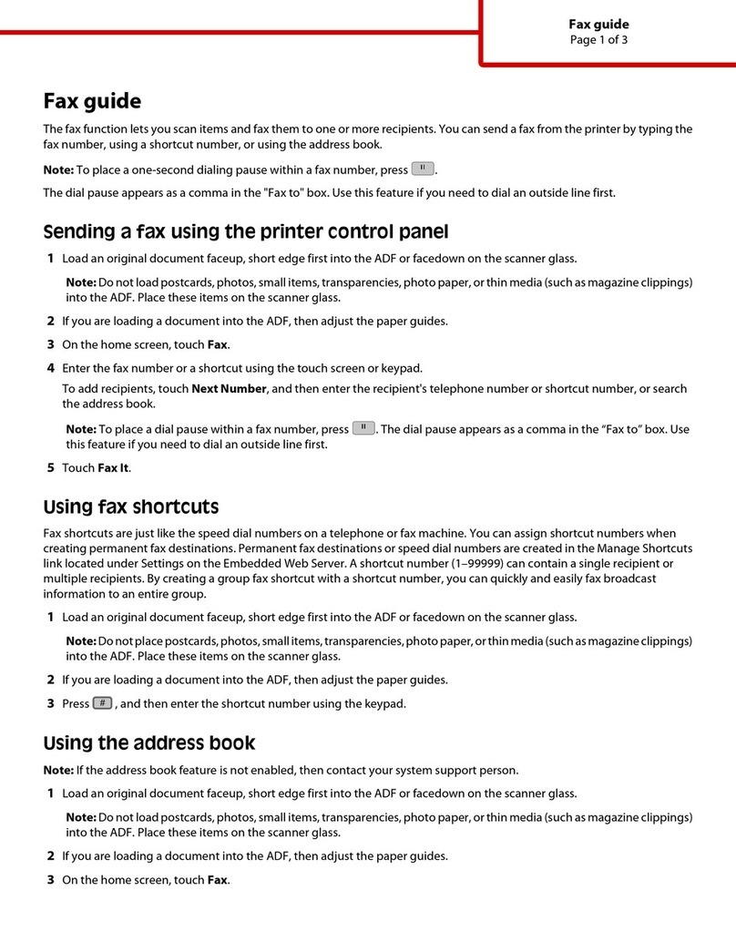 Lexmark MS00321 - X 738de Color Laser Installation and maintenance instructions