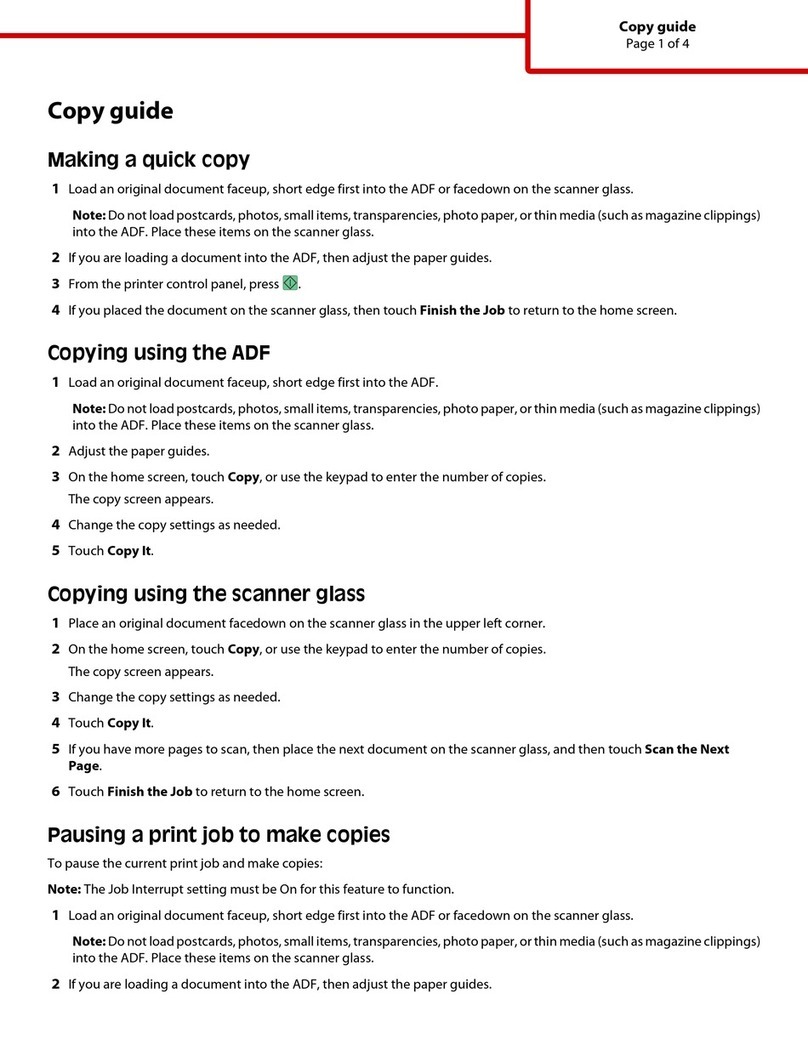 Lexmark 734de - X Color Laser Copy guide