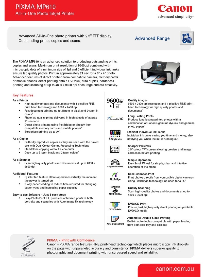 Canon PIXMA MP610 Series User manual